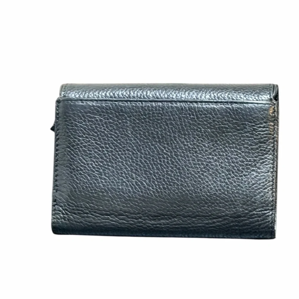 KATE SPADE Callie Mulberry Street Black Tri-fold Pebble Leather Wallet